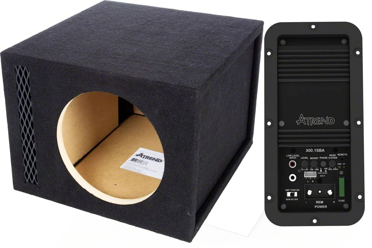 10-Inch Single Vented with 300.1SBA Amp Subwoofer Enclosure (Universal; Some Adaptation May Be Required)