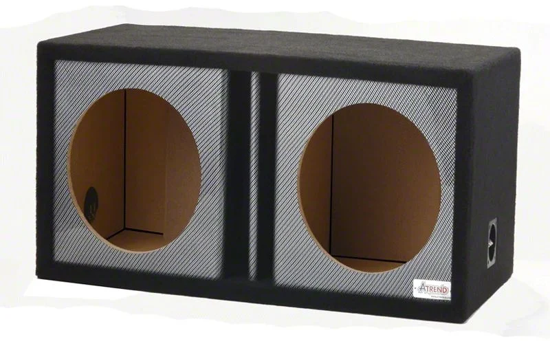 12-Inch Dual Vented Black Carbon Fiber Subwoofer Enclosure (Universal; Some Adaptation May Be Required)