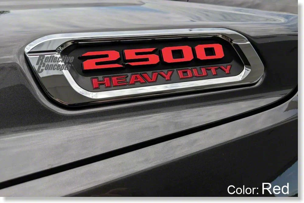 2500 Hood Number Overlay Decals; Gloss Black (19-24 RAM 2500)