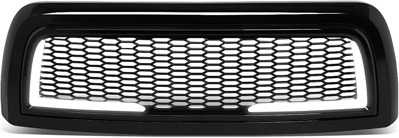 Honeycomb Mesh Style Upper Replacement Grille with LED DRL Lights; Black (10-18 RAM 2500)
