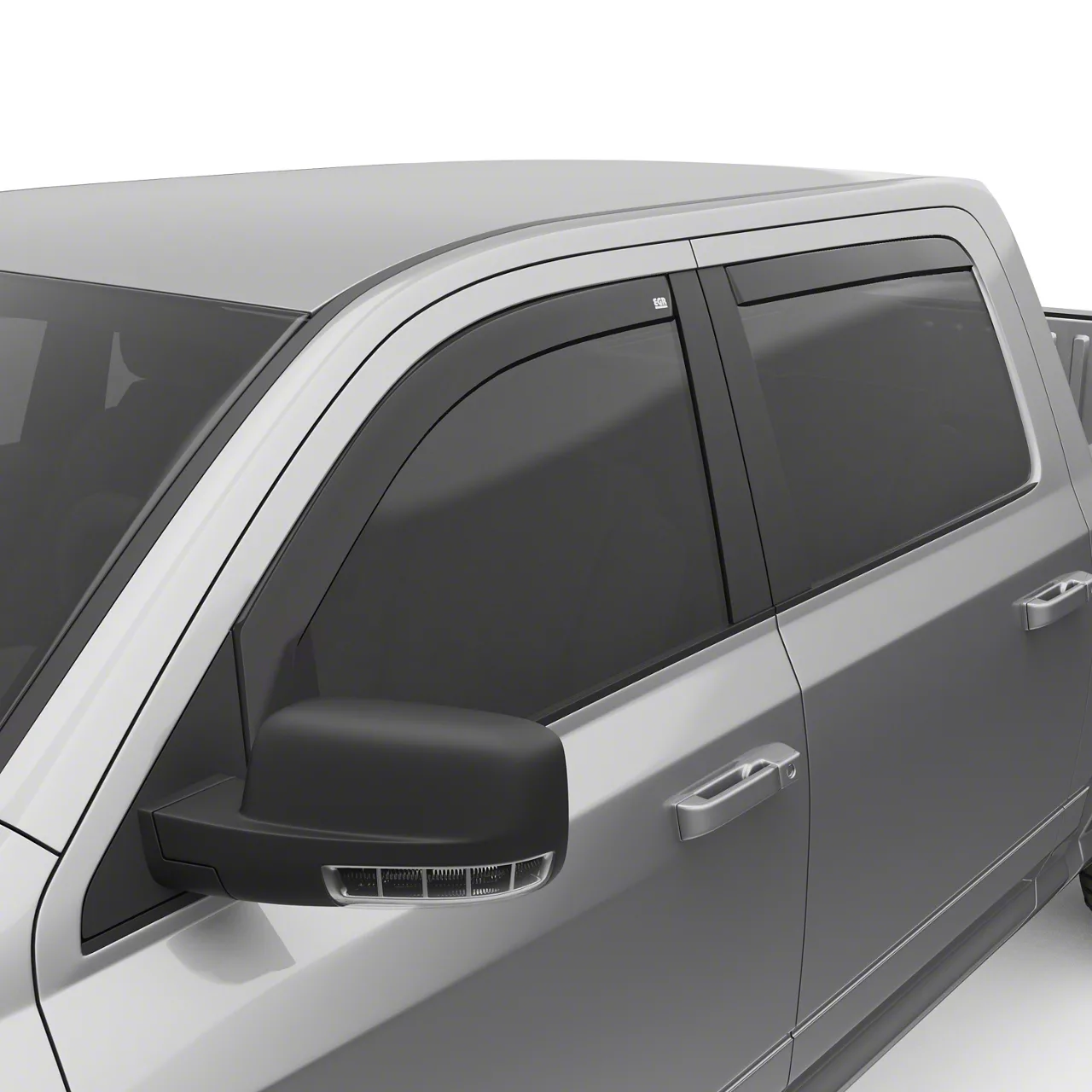 EGR In-Channel Window Visors; Front and Rear; Dark Smoke (10-18 RAM 2500 Crew Cab)