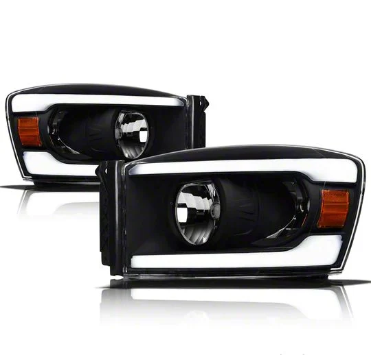 LM Series Headlights; Black Housing; Clear Lens (06-09 RAM 2500)