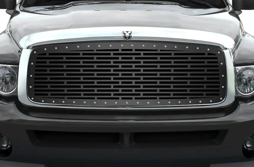 1-Piece Steel Upper Grille Insert; Bricks (03-05 RAM 3500)