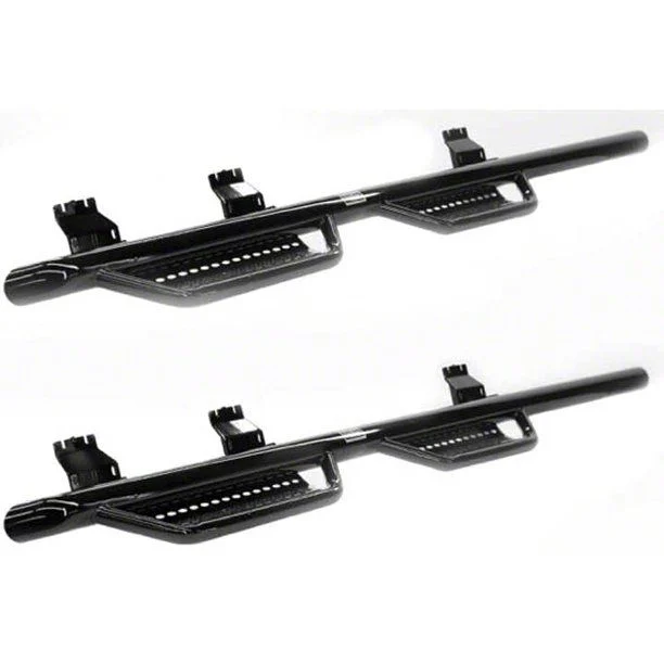 Ranch Hand Legend Series 4-Step Wheel to Wheel Side Step Bars; Gloss Black (17-26 F-350 Super Duty SuperCab w/ 8-Foot Bed)
