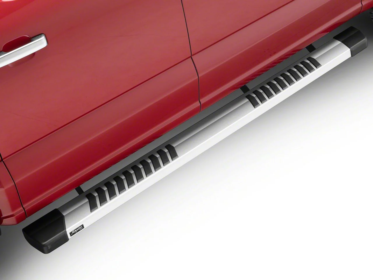 Raptor Series 6-Inch OEM Style Slide Track Running Boards; Brushed Aluminum (15-26 F-150 SuperCrew)