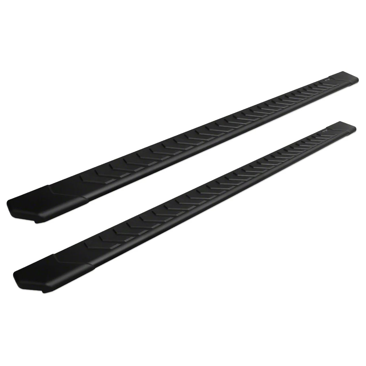 Raptor Series 5-Inch OEM Style Full Tread Slide Track Running Boards; Black Textured (07-19 Silverado 2500 HD Crew Cab)