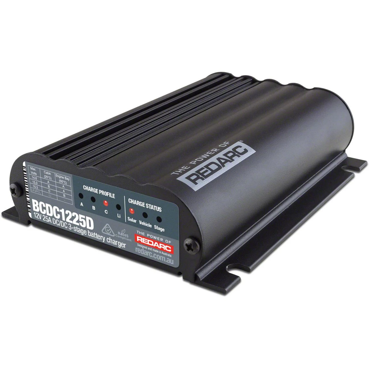 Redarc 12V 25A Smart Start DC/DC Dual Input Battery Charger