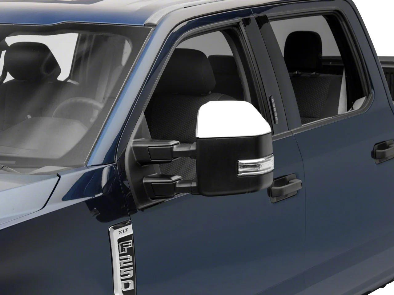 RedRock Top Half Mirror Covers; Chrome (17-18 F-350 Super Duty)