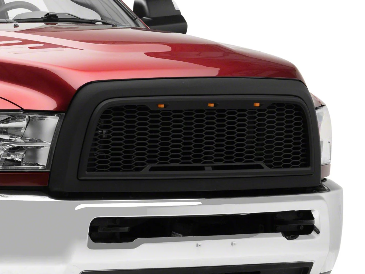 RedRock Baja Upper Replacement Grille with LED; Matte Black (10-18 RAM 3500)