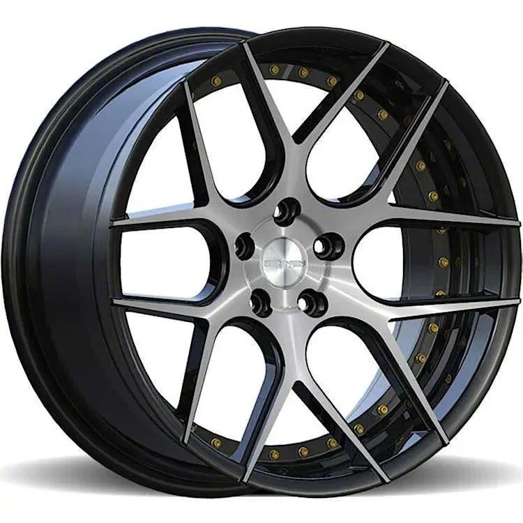 Rennen CSL-4 Black Machined with Gold Bolts Wheel; 20x9; 35mm Offset (10-15 Camaro)