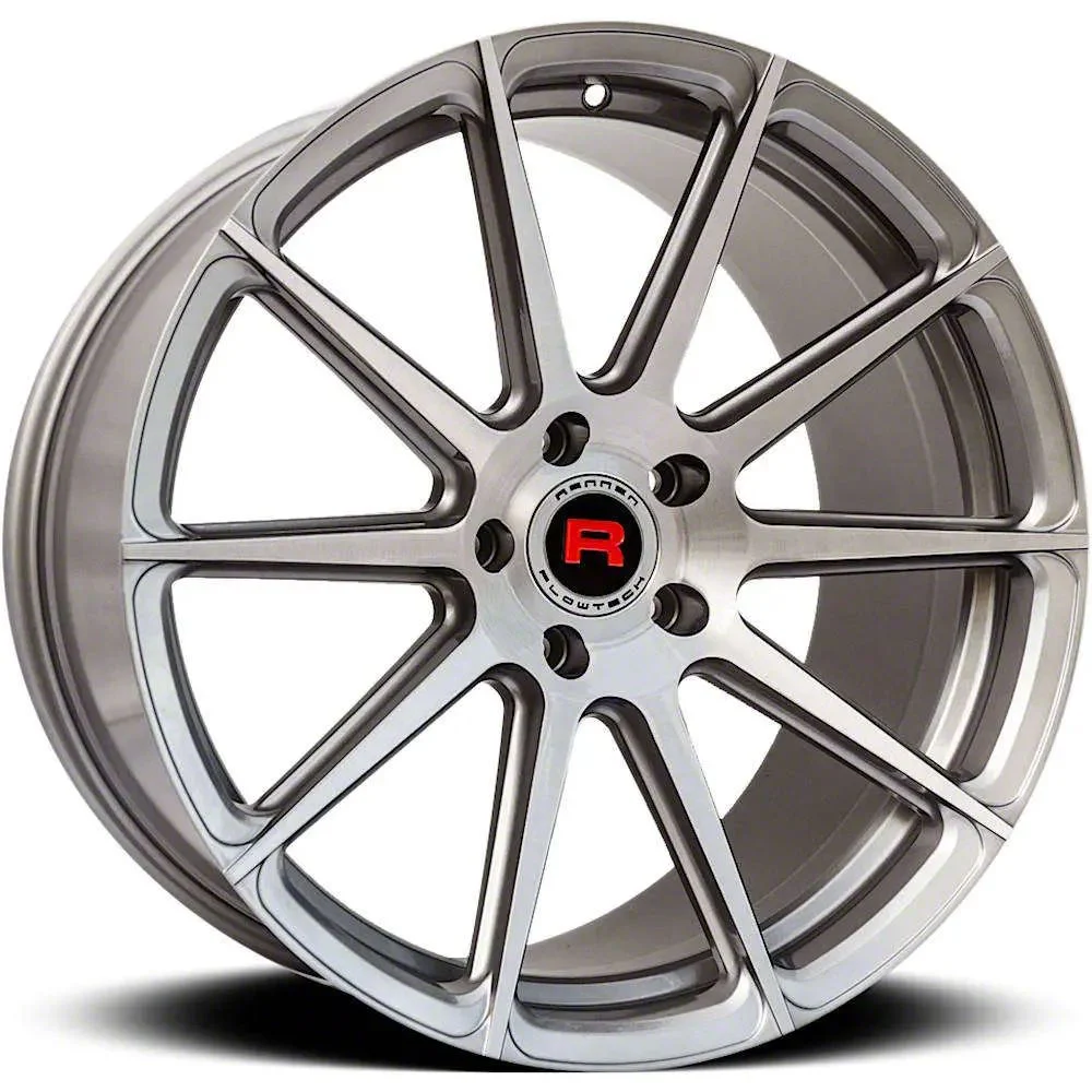 Rennen Flowtech FT10 Silver Brushed Face Wheel; 20x9; 20mm Offset (08-23 RWD Challenger, Excluding Widebody)