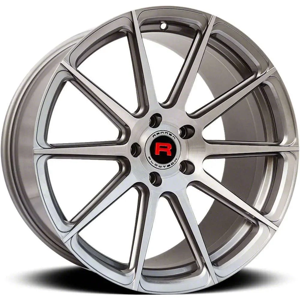 Rennen Flowtech FT10 Silver Brushed Face Wheel; 20x8.5; 30mm Offset (15-23 Mustang GT, EcoBoost, V6)