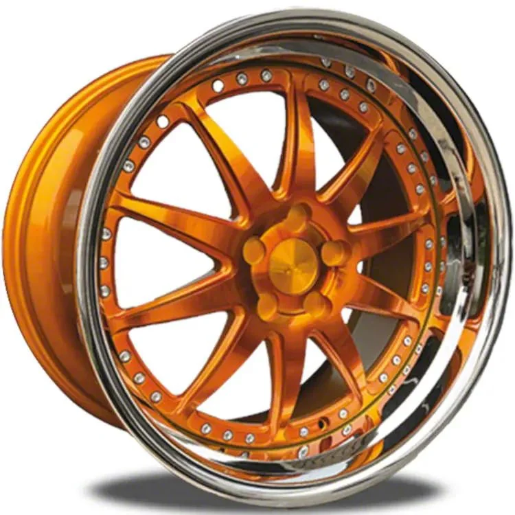 Rennen CSL-1 Tinted Gold with Chrome Step Lip Wheel; 20x8.5; 35mm Offset (15-23 Mustang GT, EcoBoost, V6)