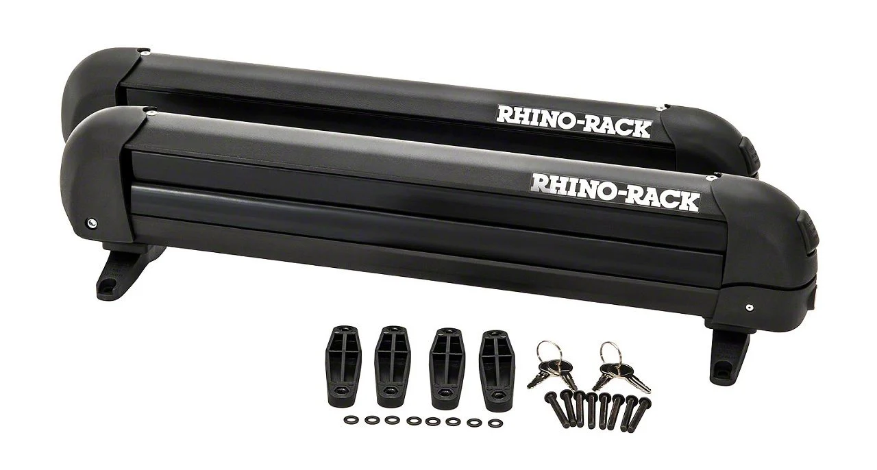 Rhino-Rack Ski and Snowboard Carrier for 4 Skis or 2 Snowboards (Universal; Some Adaptation May Be Required)