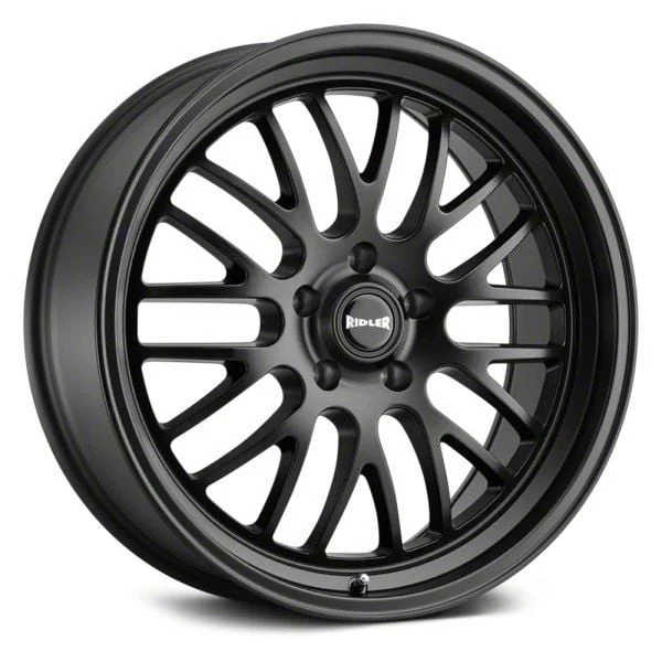 Ridler Style 607 Matte Black Wheel; Rear Only; 22x10.5; 25mm Offset (11-23 RWD Charger, Excluding Widebody)