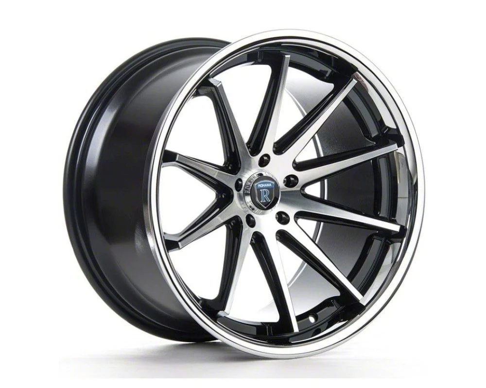Rohana Wheels RC10 Gloss Black Machined Wheel; 19x8.5; 33mm Offset (10-15 Camaro, Excluding ZL1)