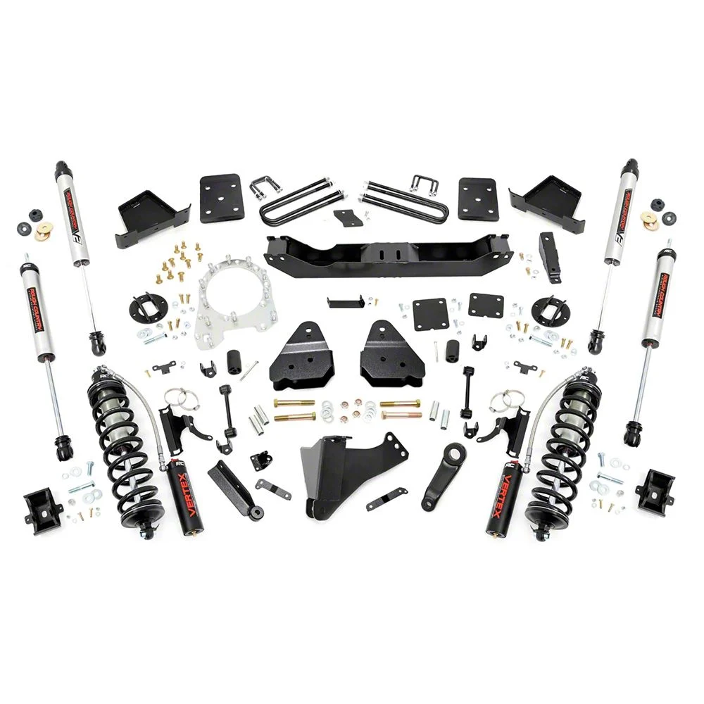 Rough Country Suspension 4.50-Inch Coil-Over Conversion Suspension Lift Kit with V2 Monotube Shocks and Front Driveshaft (17-22 4WD 6.7L Powerstroke F-250 Super Duty w/ 3.50-Inch Rear Axle)