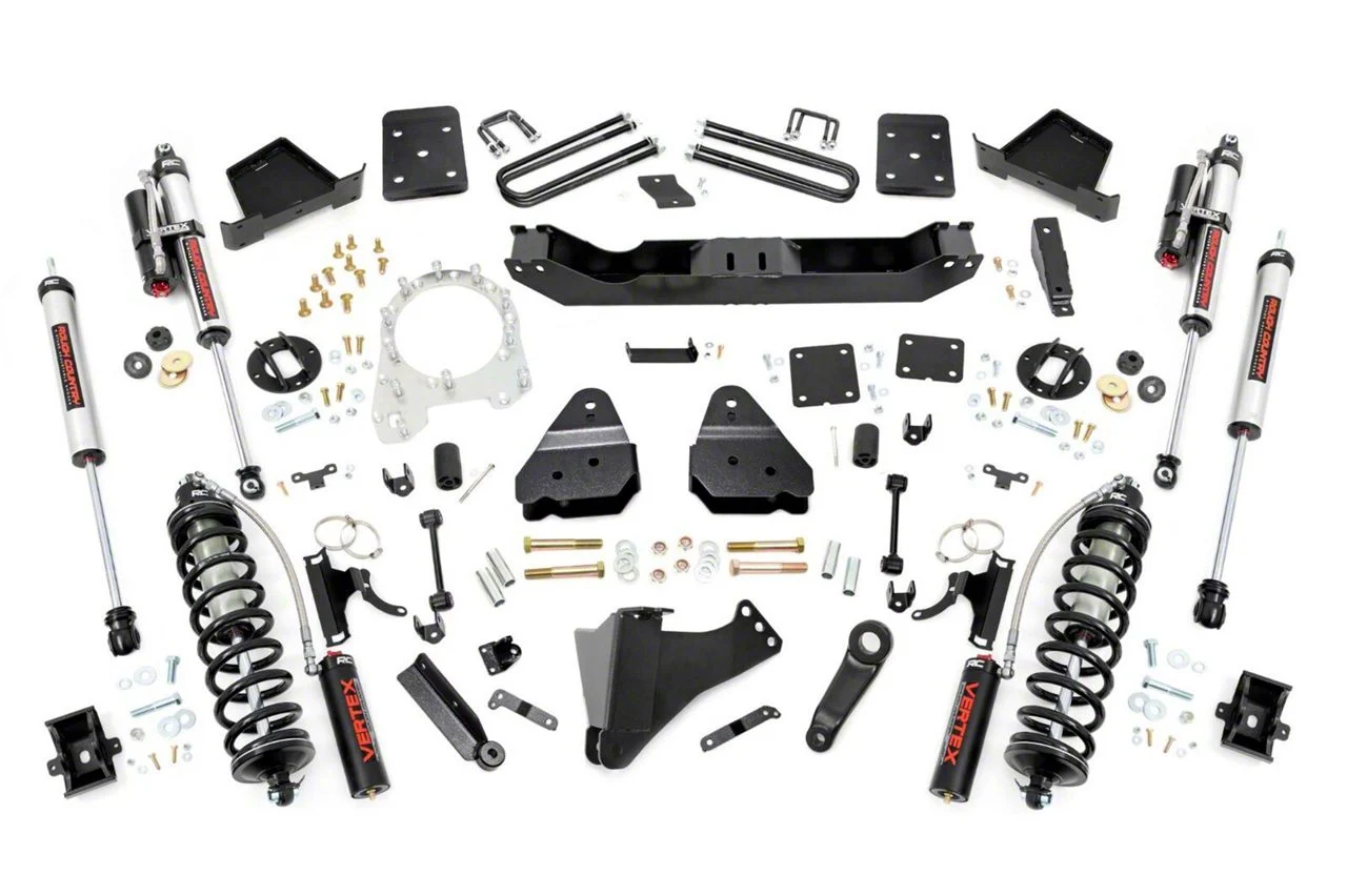 Rough Country Suspension 4.50-Inch Coil-Over Conversion Suspension Lift Kit with Vertex Adjustable Shocks (17-22 4WD 6.7L Powerstroke F-250 Super Duty w/ 4-Inch Rear Axle)