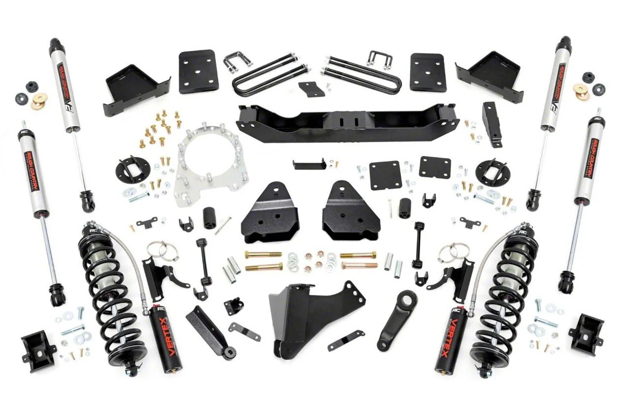 Rough Country Suspension 4.50-Inch Coil-Over Conversion Suspension Lift Kit with V2 Monotube Shocks (17-22 4WD 6.7L Powerstroke F-250 Super Duty w/ 3.50-Inch Rear Axle)