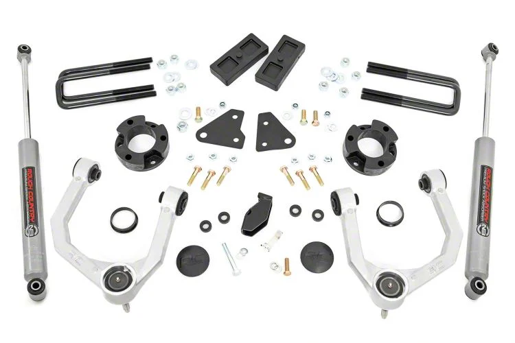 Rough Country Suspension 3.50-Inch Suspension Lift Kit with Premium N3 Shocks (19-23 4WD Ranger w/ Factory Cast Steel Knuckles, Excluding Tremor)