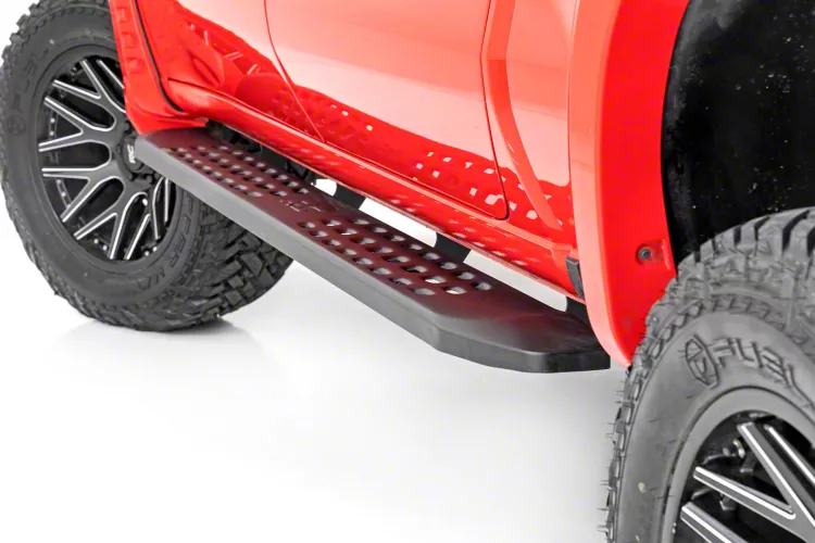Rough Country RPT2 Running Boards; Matte Black (19-26 Sierra 1500 Crew Cab)