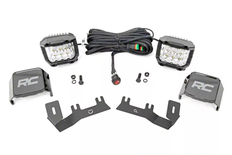 Rough Country Offroad 3-Inch Osram Wide Angle Series LED Ditch Light Kit (14-18 Silverado 1500)