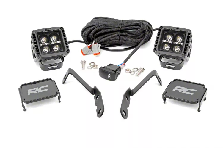 Rough Country Suspension Black Series Amber DRL LED Ditch Light Kit; Spot Beam (07-13 Silverado 1500)