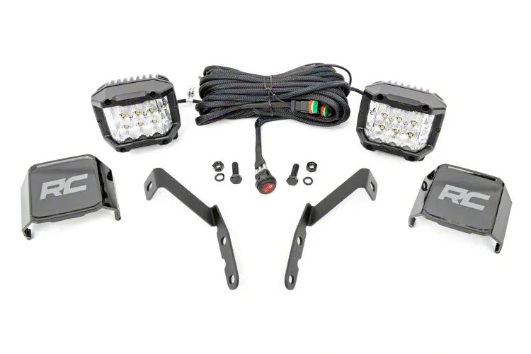 Rough Country Offroad 3-Inch Osram Wide Angle Series LED Ditch Light Kit (07-14 Silverado 3500 HD)