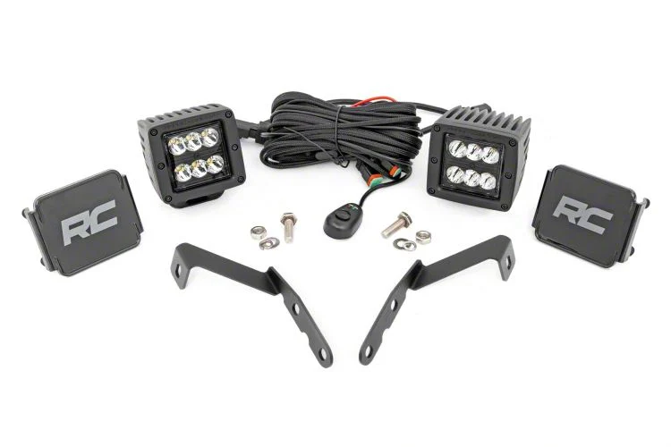 Rough Country Offroad Black Series LED Ditch Light Kit; Spot Beam (07-14 Silverado 3500 HD)