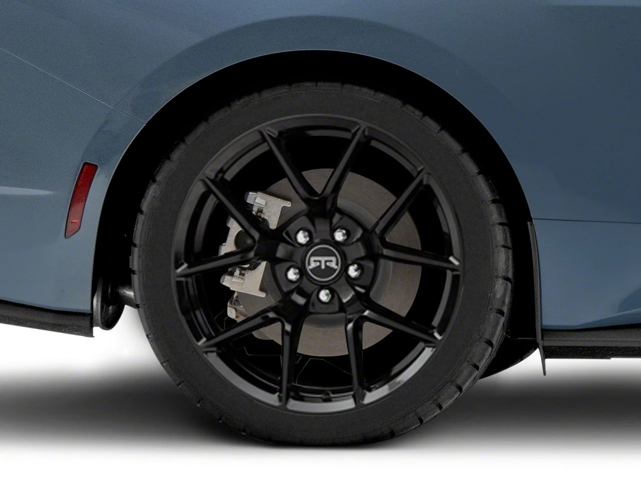 RTR Tech 5 Gloss Black Wheel; Rear Only; 19x10.5; 45mm Offset (24-26 Mustang)