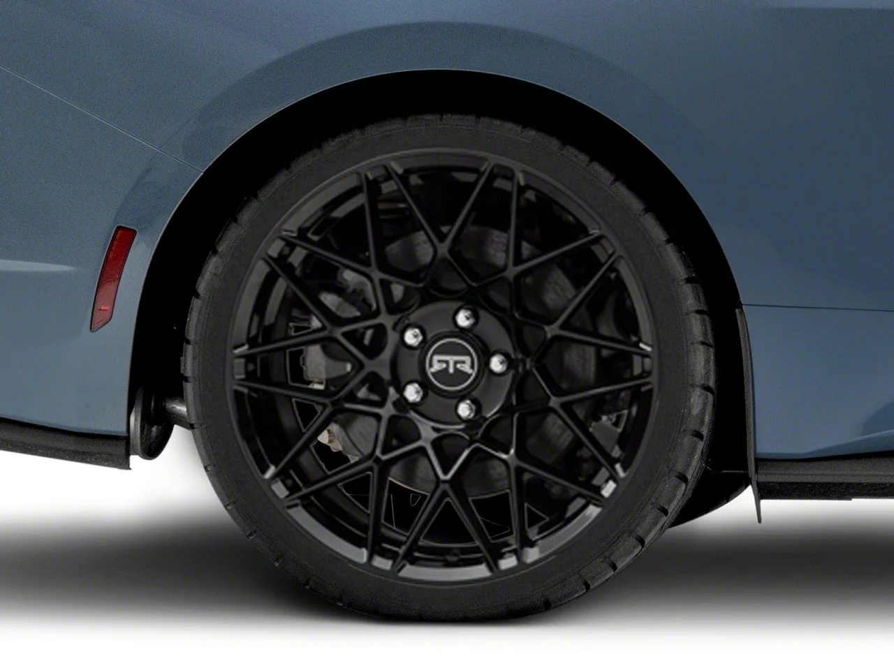 RTR Tech Mesh Gloss Black Wheel; Rear Only; 20x10.5; 45mm Offset (24-26 Mustang)