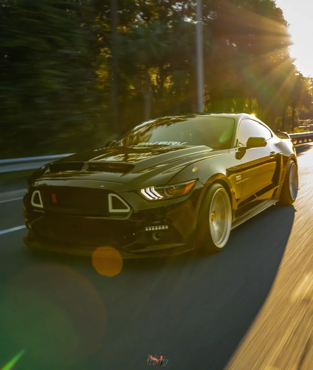S550 Euros 2018 Style Headlights; Black Housing; Clear Lens (15-17 Mustang GT, EcoBoost, V6)