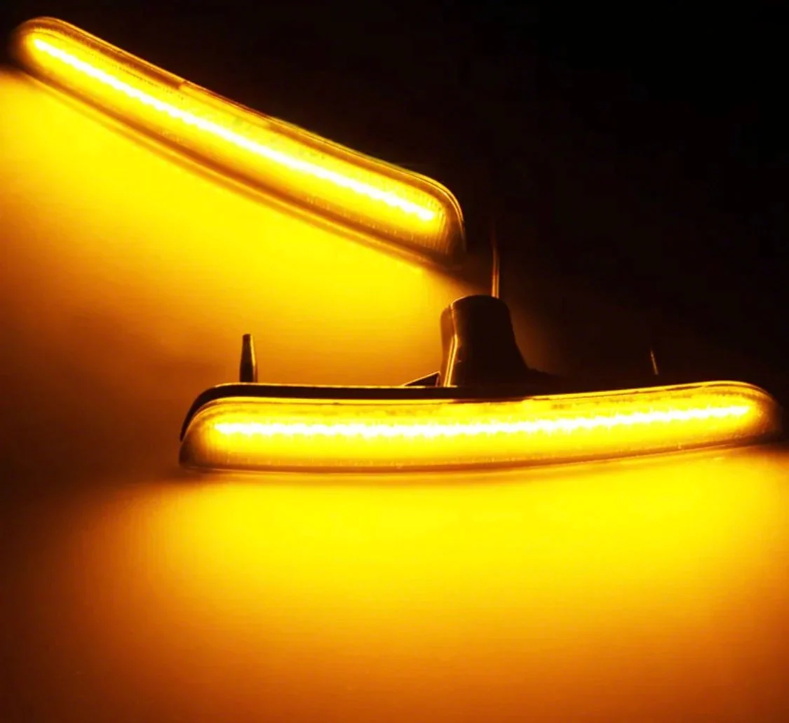 S550 Euros Front and Rear Side Marker Lights; White LED; Clear Lens (10-14 Mustang)