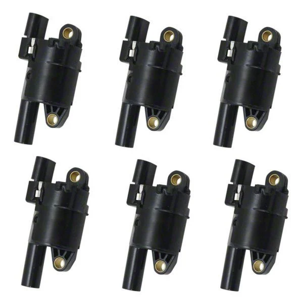 6-Piece Ignition Coil Set; Round Style (14-26 4.3L Sierra 1500)