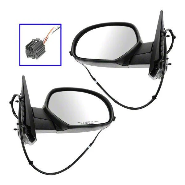 Powered Heated Manual Folding Mirrors; Chrome (07-13 Sierra 1500)