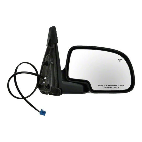 Powered Heated Mirror; Gloss Black; Passenger Side (03-06 Sierra 1500)