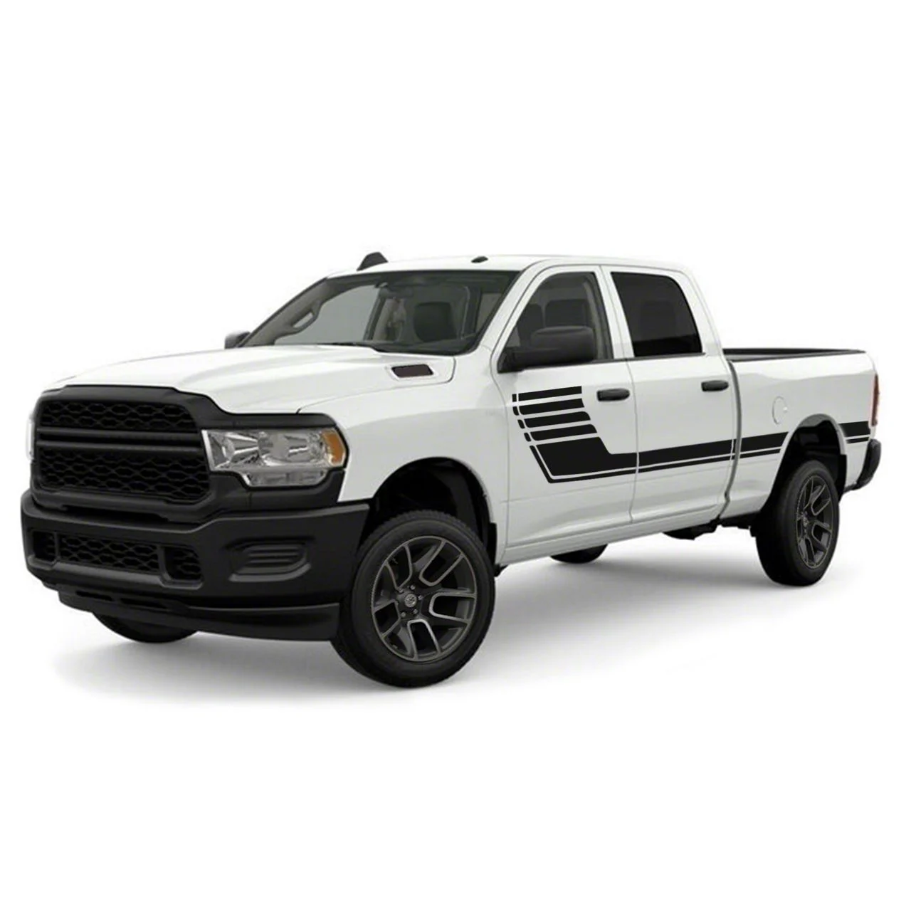 Speed Side Stripes; Matte Black (07-26 Sierra 1500)
