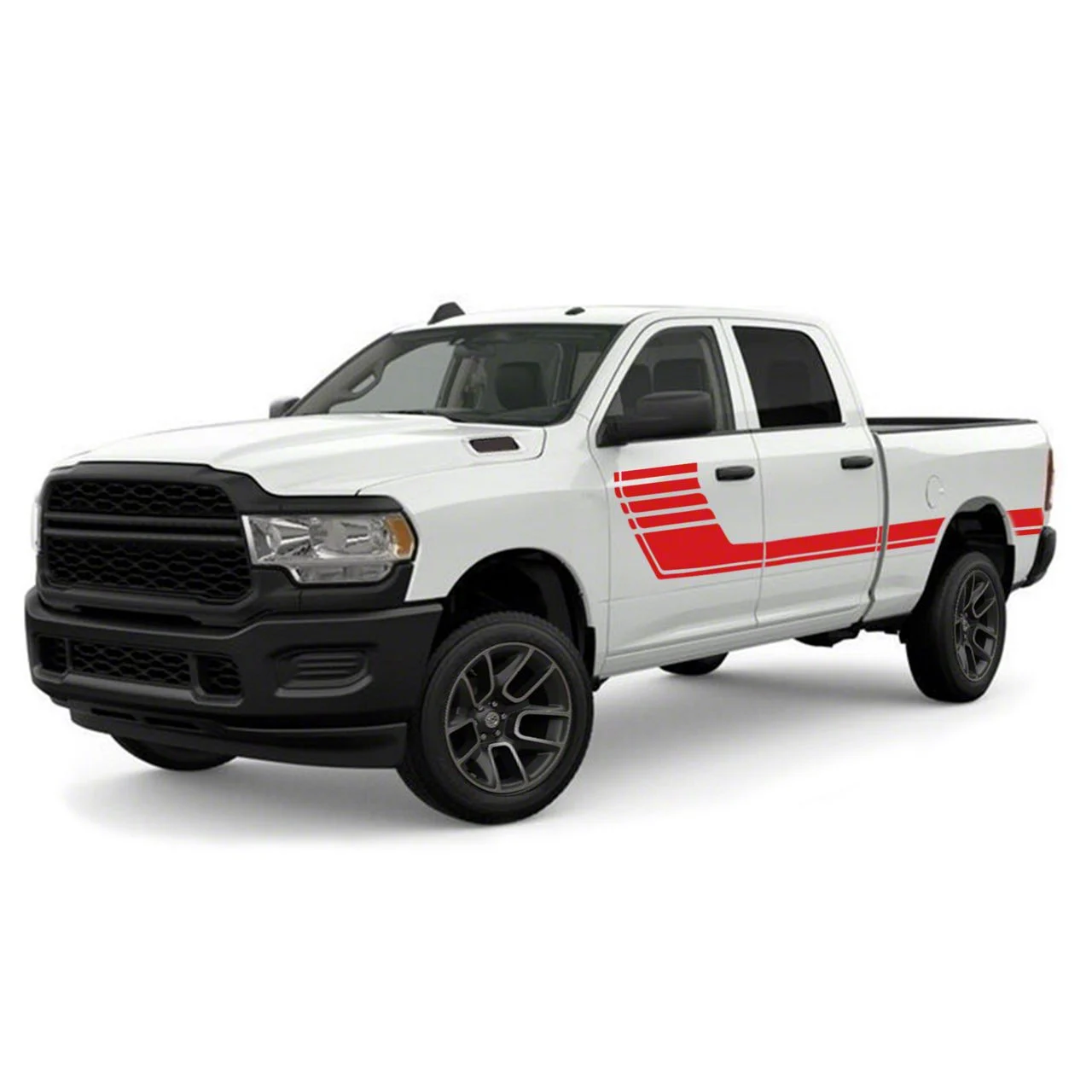 Speed Side Stripes; Red (07-26 Sierra 1500)