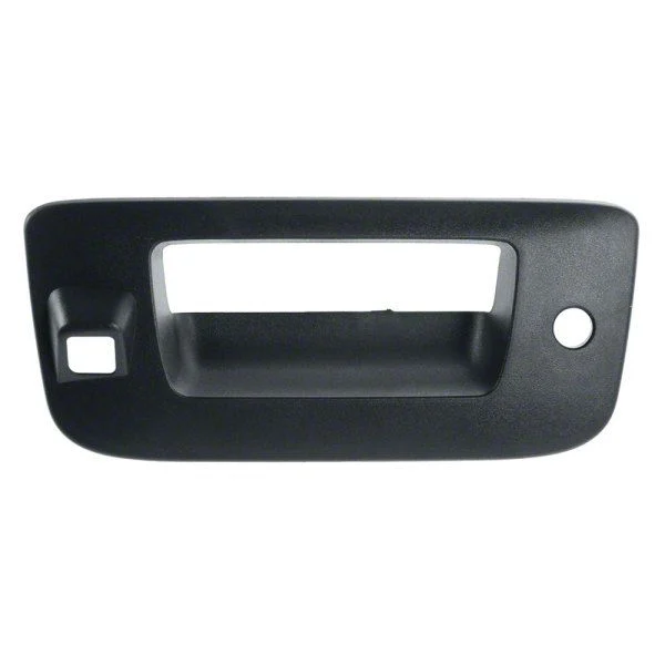 Tailgate Handle Bezel with Lock Provision and Backup Camera Opening; Textured Black (07-13 Sierra 1500)