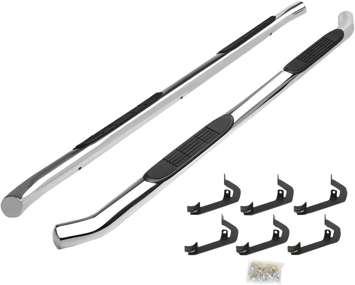 3-Inch Nerf Side Step Bars; Stainless Steel (07-19 Sierra 2500 HD Crew Cab)