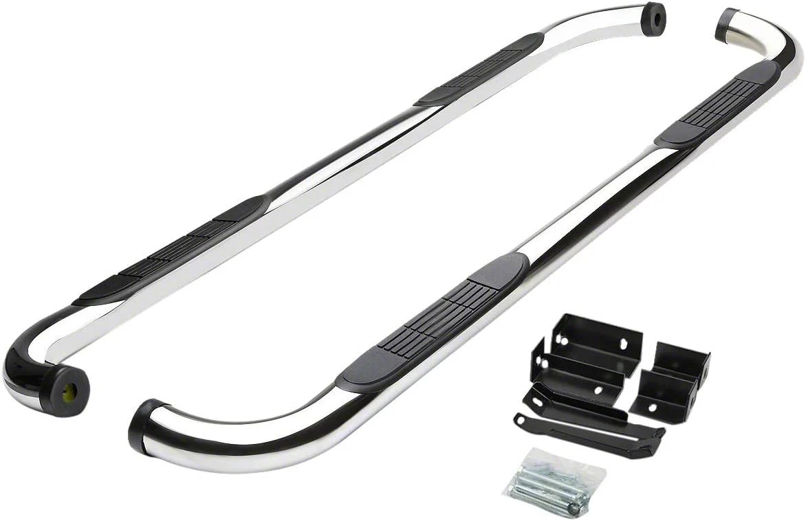 3-Inch Nerf Side Step Bars; Stainless Steel (07-19 Sierra 2500 HD Extended/Double Cab)