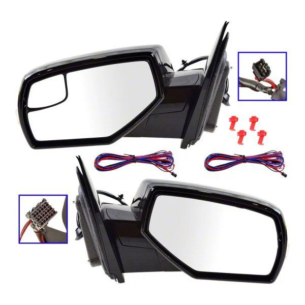 Powered Heated Mirrors with Turn Signal; Paint to Match Black (15-17 Sierra 2500 HD)