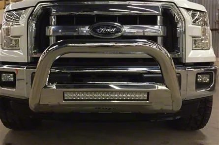 3.50-Inch Bull Bar with 20-Inch Light Bar Mount; Polished (11-19 Sierra 3500 HD)