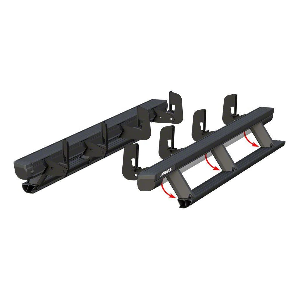 ActionTrac Powered Running Boards; Carbide Black (15-19 Sierra 3500 HD Crew Cab)