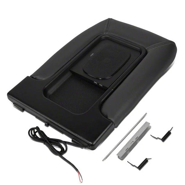 Center Console Lid with Wireless Charger; Gray (01-06 Silverado 1500)