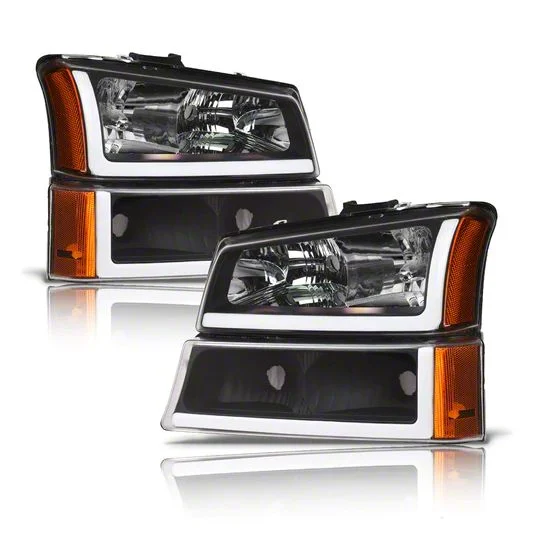 LM Series Headlights; Black Housing; Clear Lens (03-06 Silverado 1500)