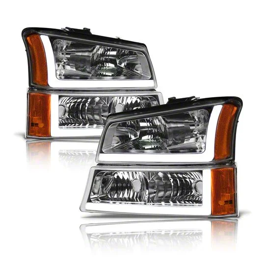 LM Series Headlights; Chrome Housing; Clear Lens (03-06 Silverado 1500)