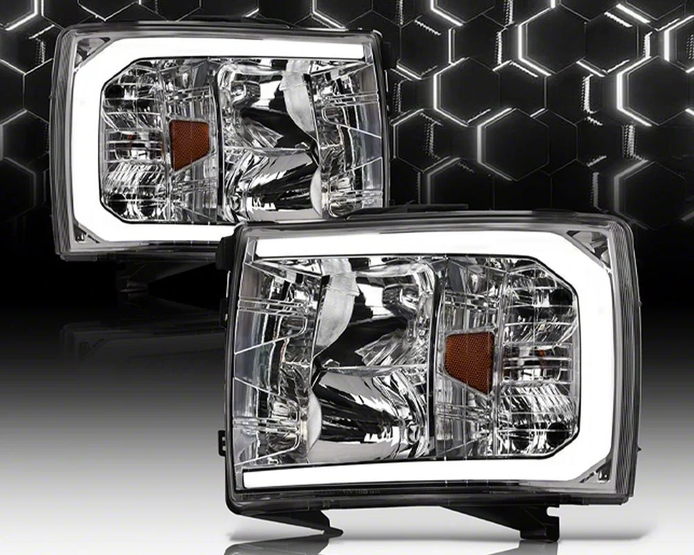 LM Series Headlights; Chrome Housing; Clear Lens (07-13 Silverado 1500)