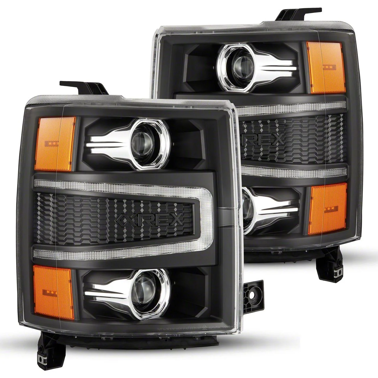 AlphaRex PRO-Series Projector Headlights; Black Housing; Clear Lens (14-15 Silverado 1500)