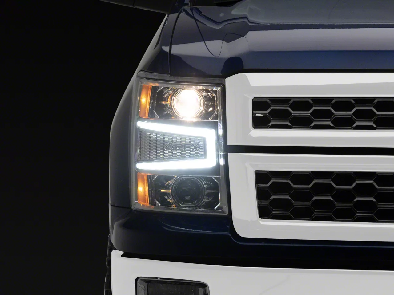 AlphaRex PRO-Series Projector Headlights; Chrome Housing; Clear Lens (14-15 Silverado 1500)